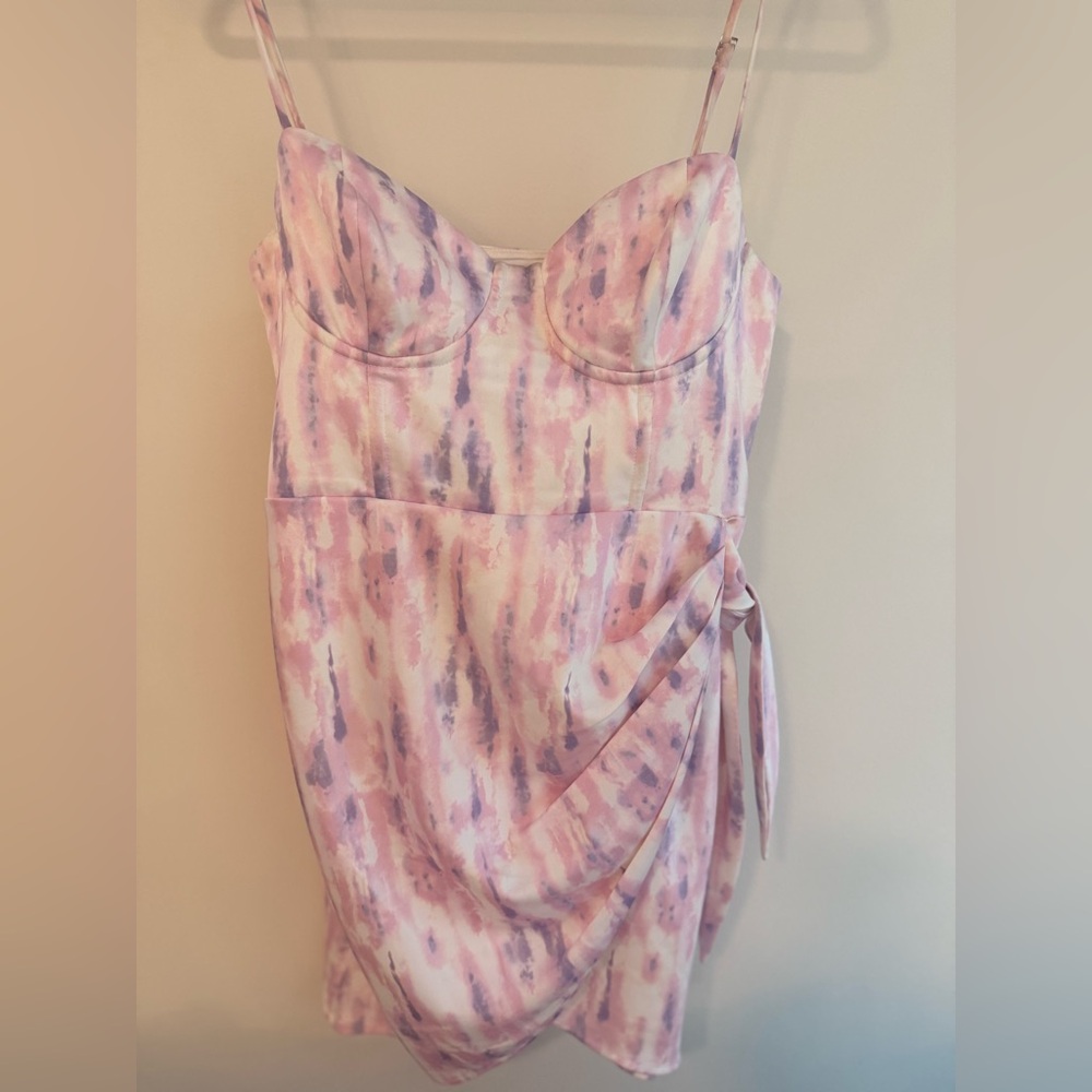 Michael Costello Pink Purple Tie-Dye Mini Dress - Picture 4 of 9